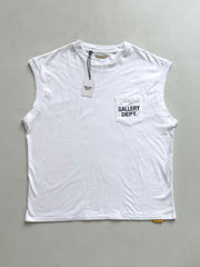Gallery Dept Independent American Retro Vintage Washed Pocket Printed Sleeveless Tank Top T-shirt for Men and Women Trendy