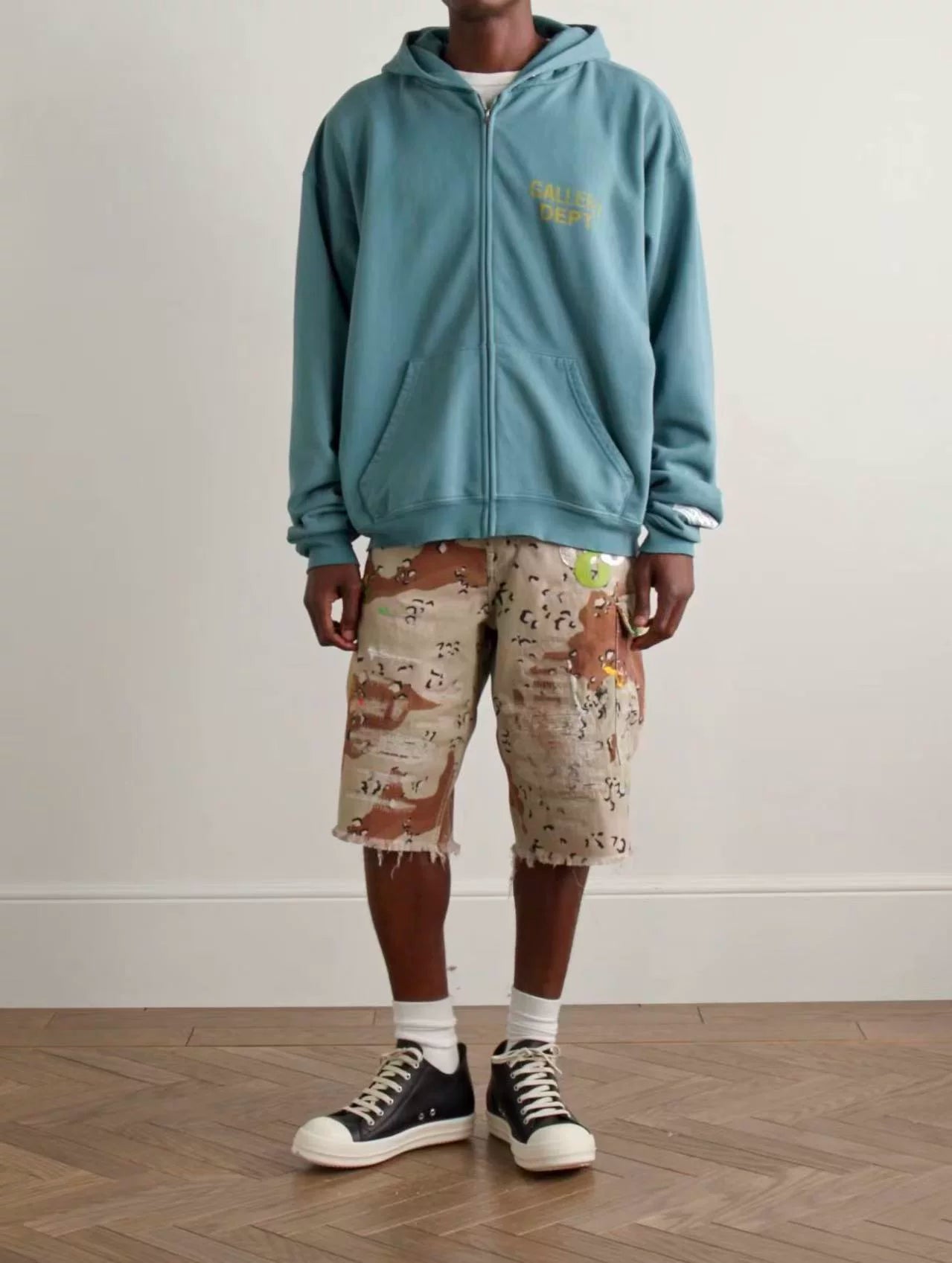 GALLERY DEPT. 90'S FULL ZIP HOODIE 基础字母宽松拉链卫衣帽衫