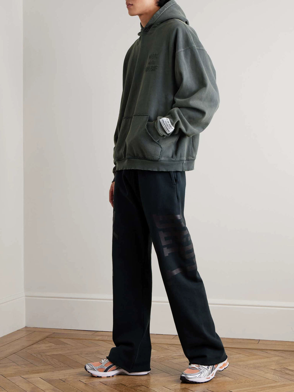 Gallery Dept. Logo Print Cotton Jersey Hoodie 3D French OS Hoodie