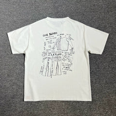 GALLERY DEPT. MOODY TEE WHITE French Graffiti Design Draft Printed Short Sleeve T-shirt