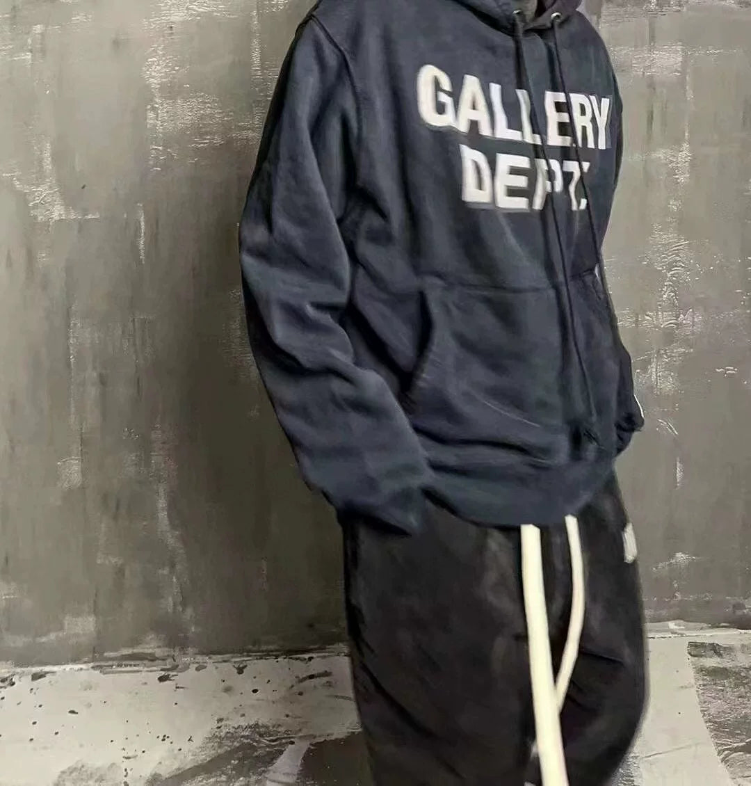 GALLERY DEPT Black Basic Letter Retro Washwater Vintage European and American Hip Hop Trendy Brand High Street Hoodie Hat