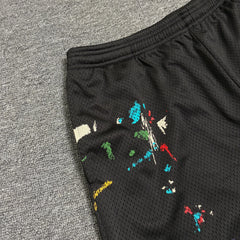 GALLERY DEPT. STUDIO GYM SHORTS hand-painted splashed ink mesh sports letter shorts
