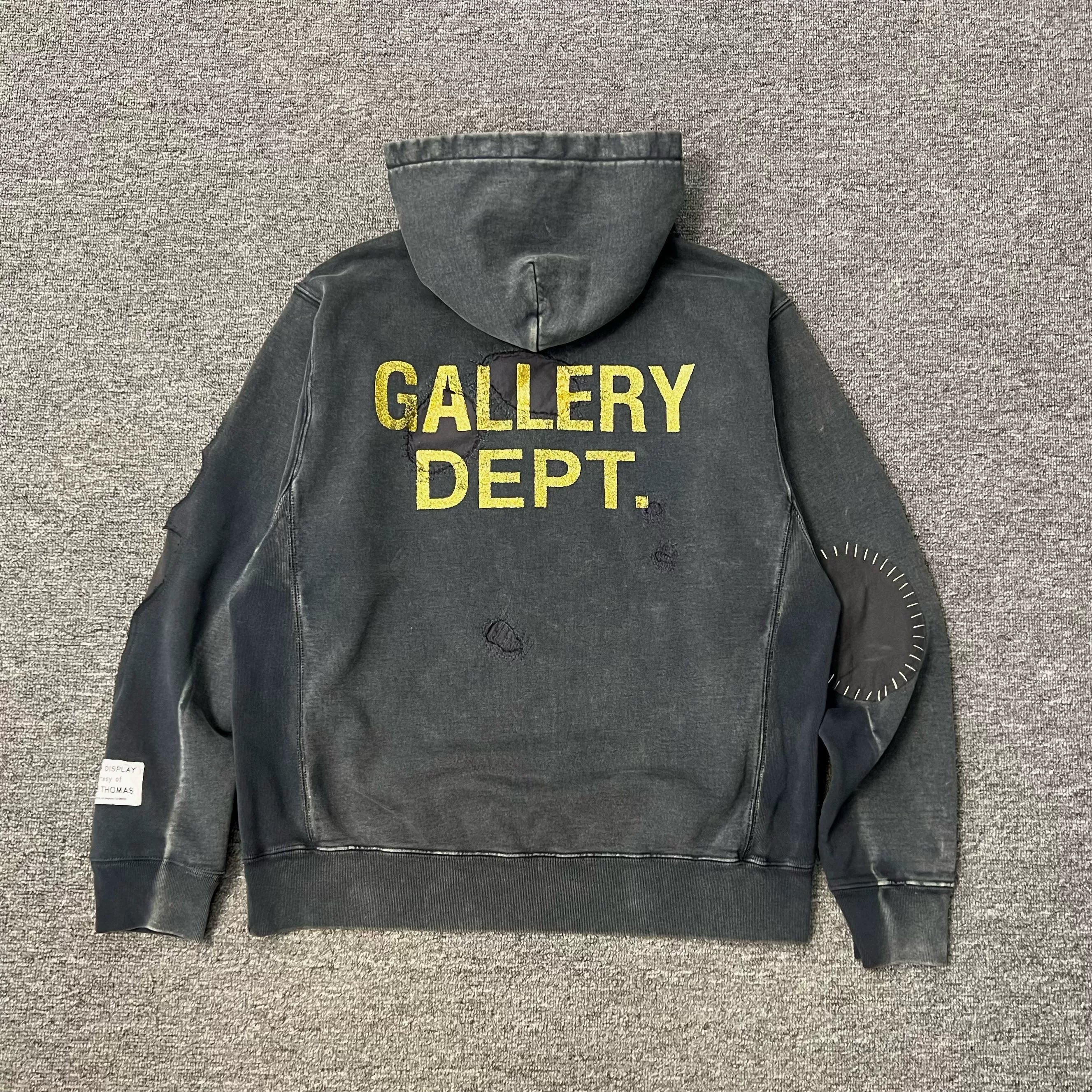 GALLERY DEPT.ARCHIVE HOODIE洗水破坏补丁废土高街卫衣帽衫