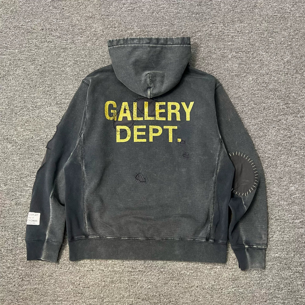 GALLERY DEPT.ARCHIVE HOODIE洗水破坏补丁废土高街卫衣帽衫