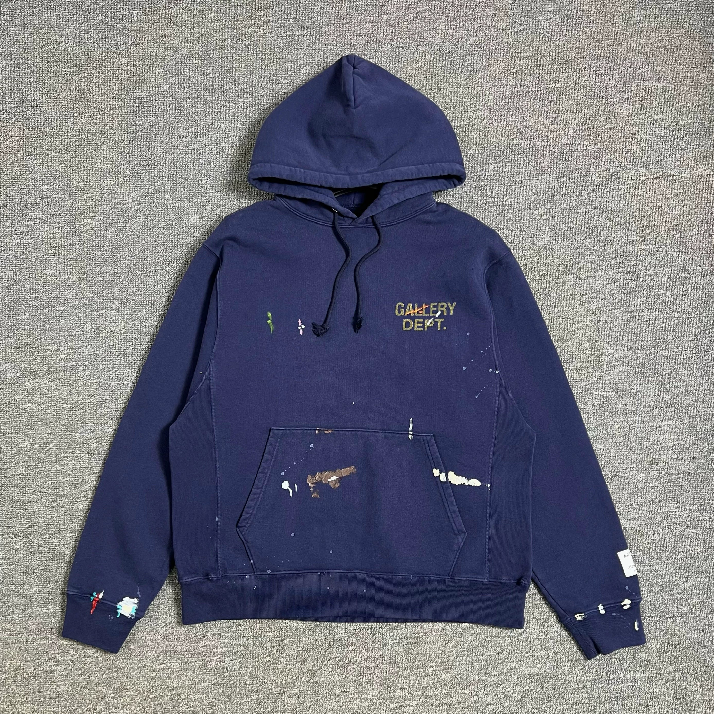 GALLERY DEPT.GD PAINT LOGO HOODIE hand-painted splashed ink hoodie letter logo sweatshirt
