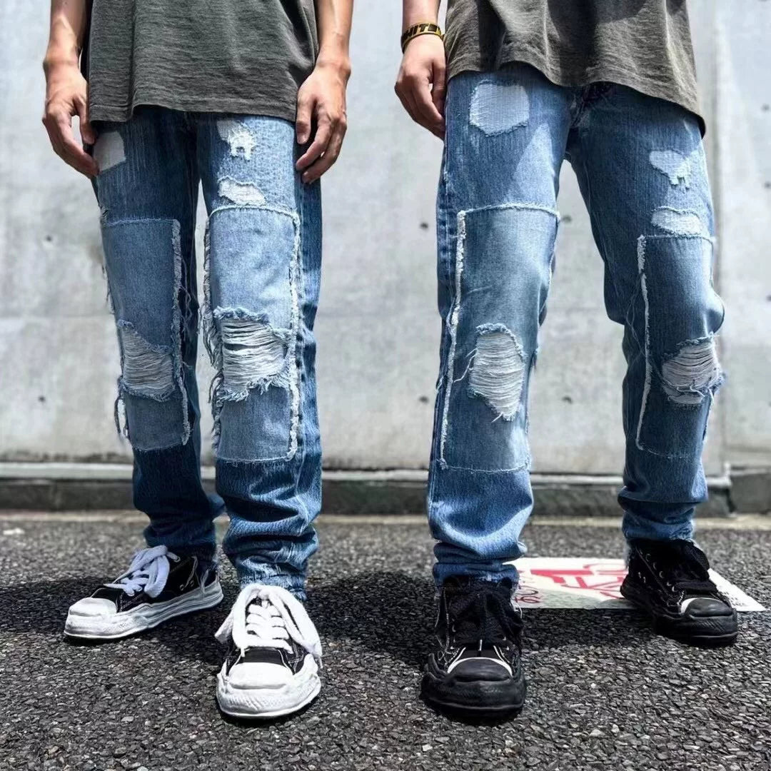 CDIAry autonomous GALLERY DEPT RANGER 5001 wanderer patch damage fringed jeans