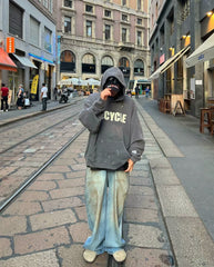 KANYE Quan Shunrong, same model GALLERY DEPT 90'S RECYCLE, splashed ink, washed and made old hoodies and hoodies