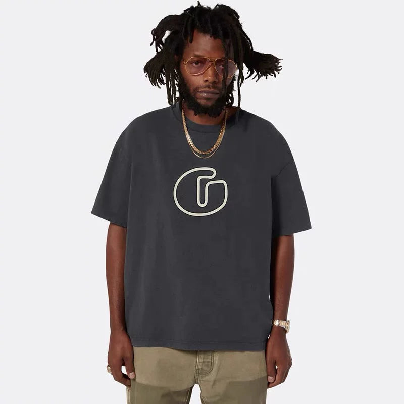 GALLERY DEPT SCREEN DEPOT Vintage Vintage Printed G-letter Short sleeved T-shirt Trendy Men and Women
