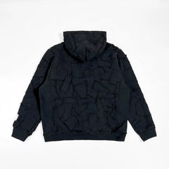 GALLERY DEPT. COLLAGE HOODIE Black Collage Patch Splicing Damaged Hoodie Sweatshirt