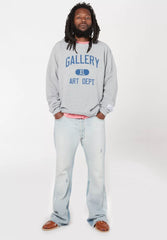 GALLERY DEPT ART Size Number Slogan Hemp Grey Washed American High Street Round Neck Hoodie