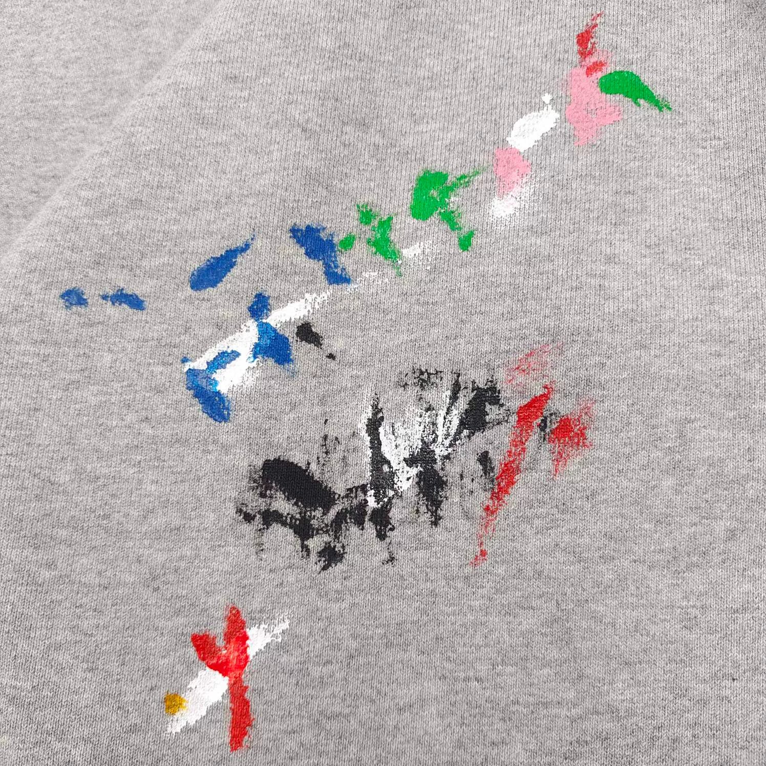GALLERY DEPT hand-painted splashed ink gray small letters American high street vintage hoodie