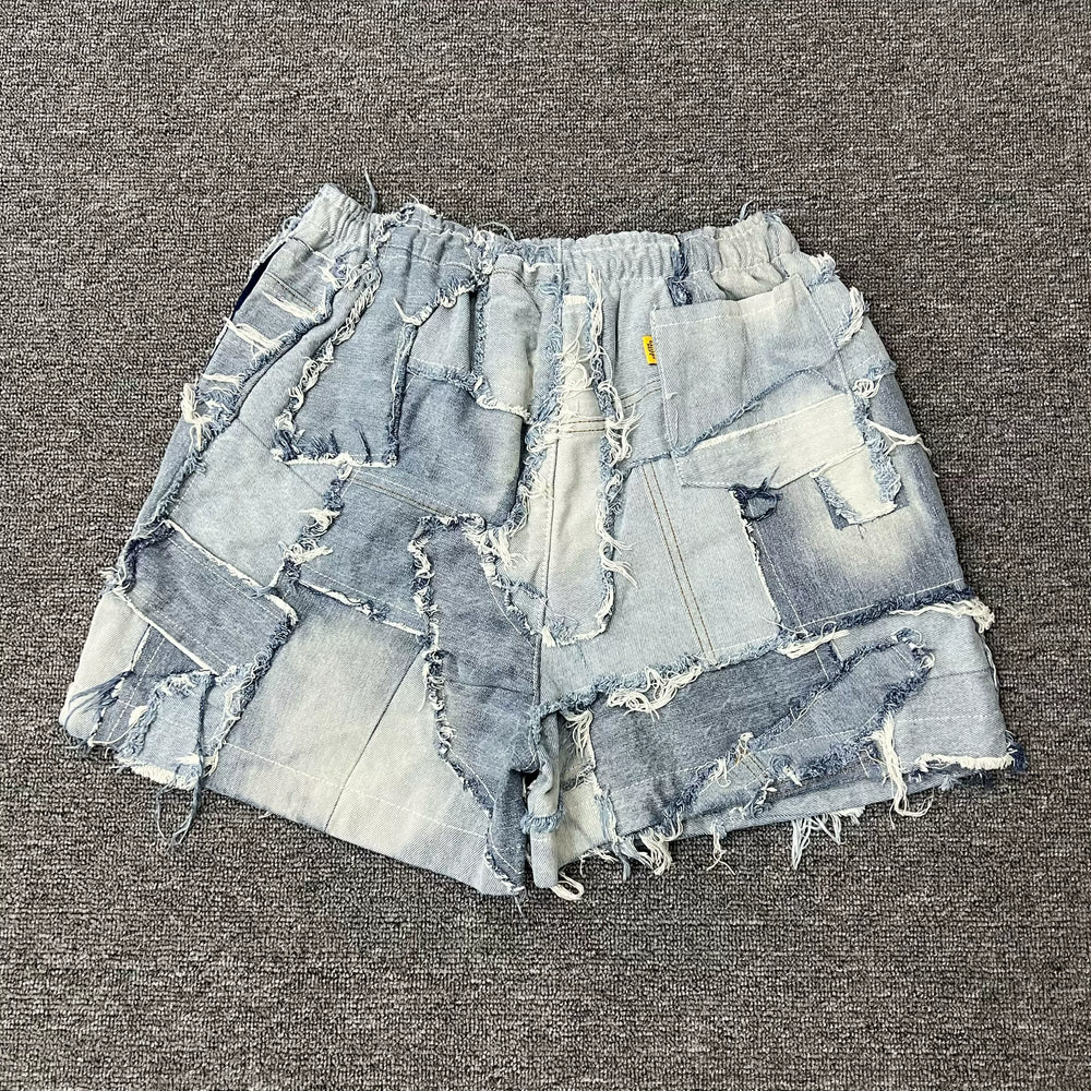 GALLERY DEPT.PATCHWORK ZUMA SHORTS Splicing Patch Heavy duty Cowboy Shorts