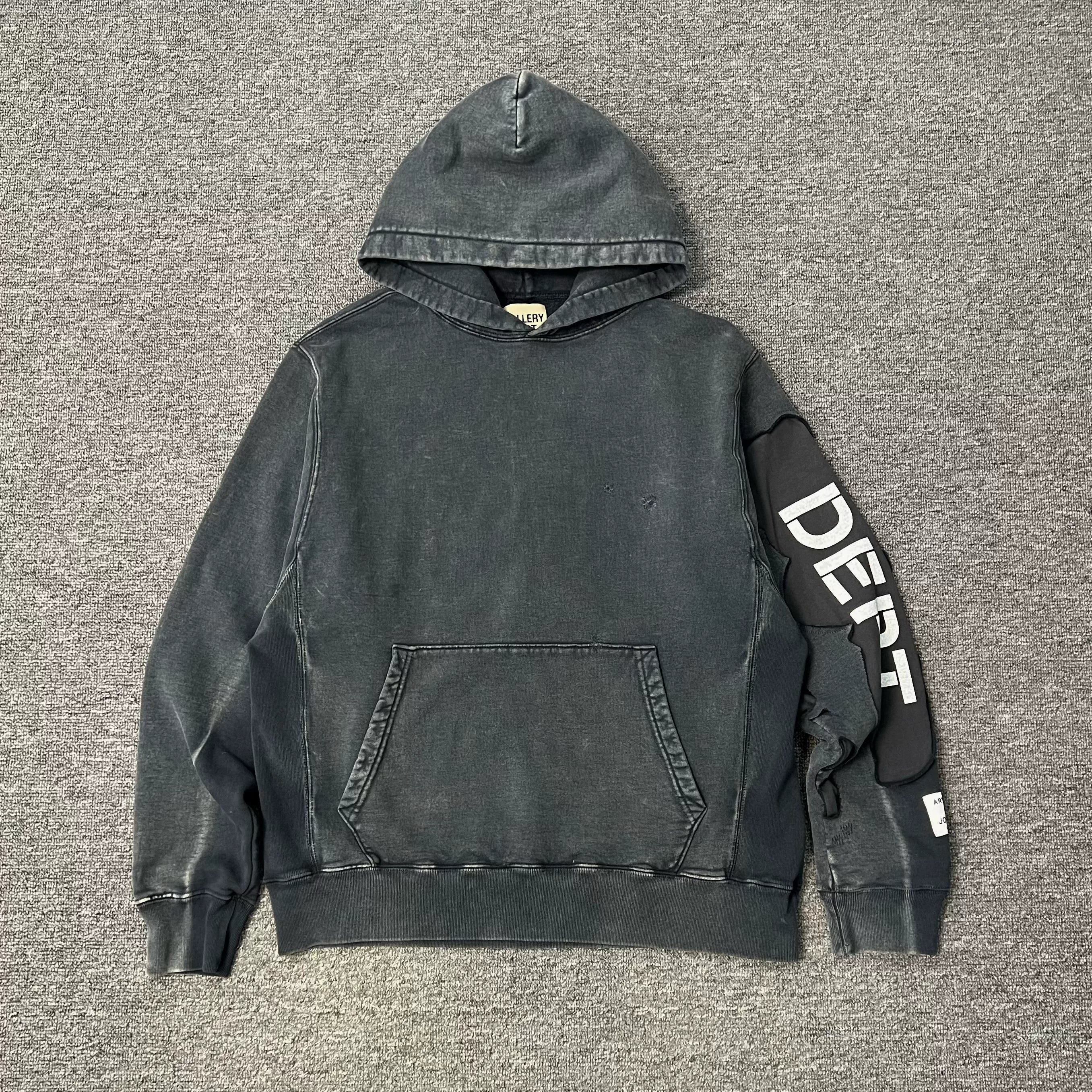 GALLERY DEPT.ARCHIVE HOODIE洗水破坏补丁废土高街卫衣帽衫