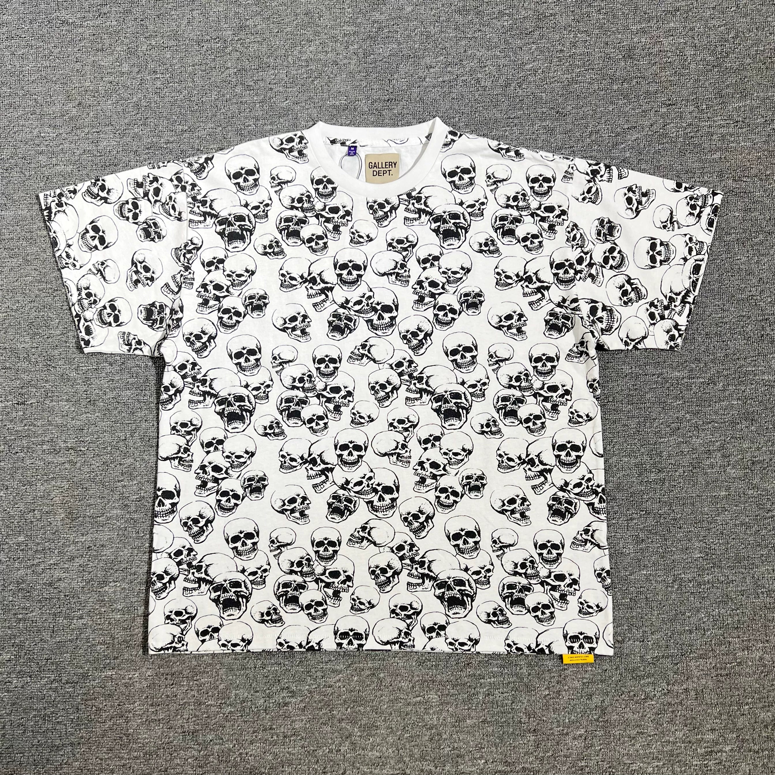 GALLERY DEPT.SKULL TEE Full Print Black Skull High Street Short Sleeves