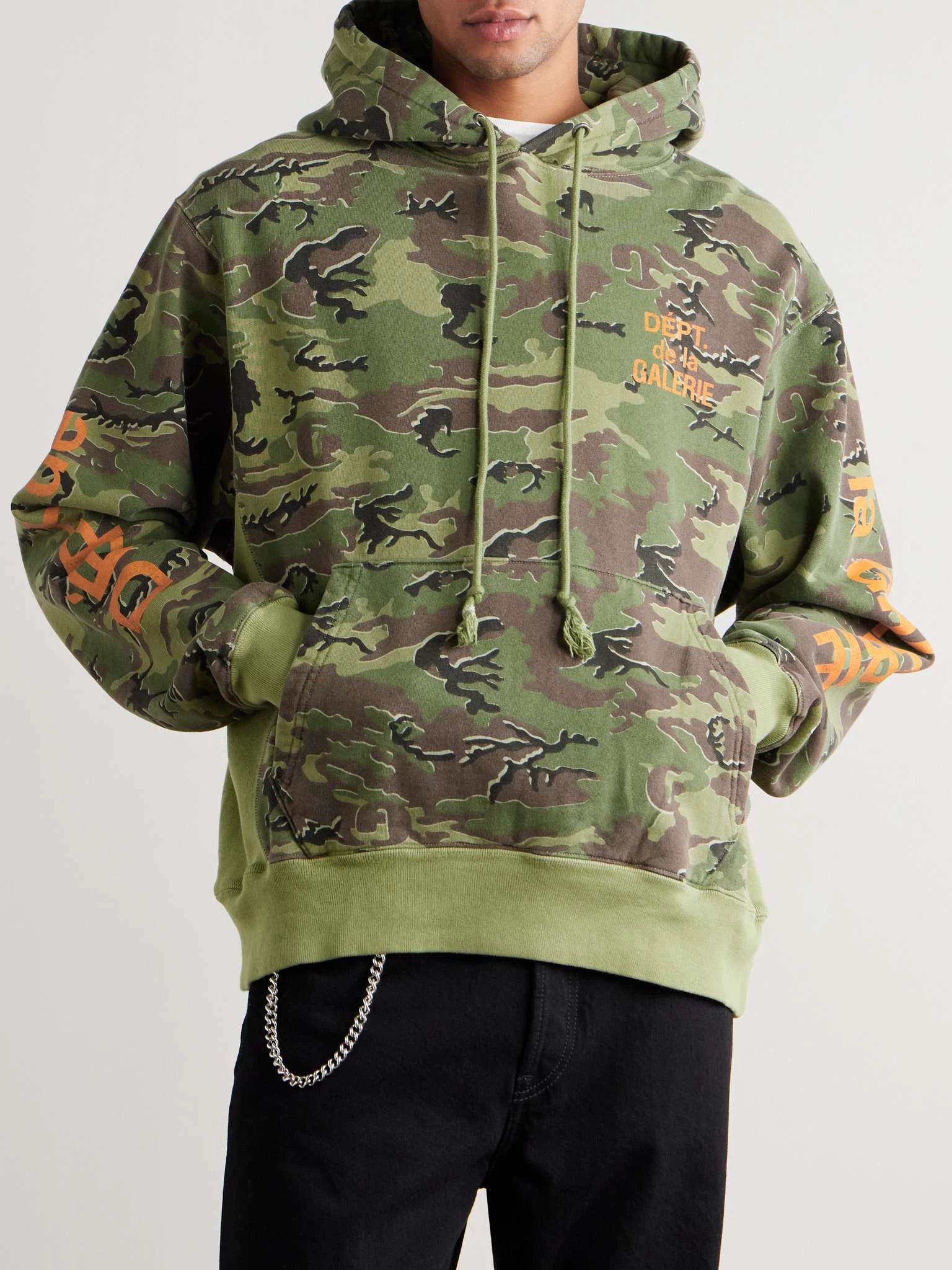 GALLERY DEPT. Camouflage Cotton Jersey Hoodie French Camouflage Hoodie Sweatshirt