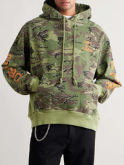 GALLERY DEPT. Camouflage Cotton Jersey Hoodie French Camouflage Hoodie Sweatshirt