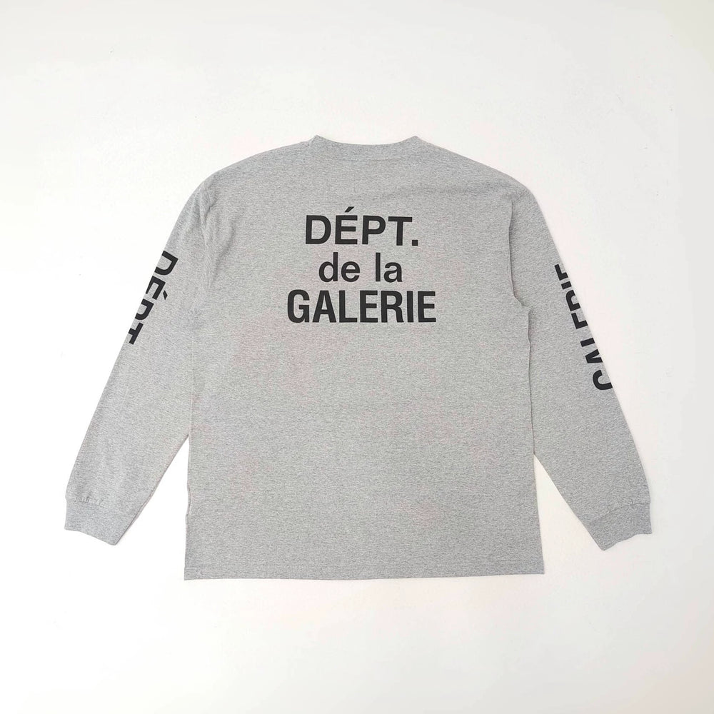 CDIARY自主GALLERY DEPT FRENCH COLLECTOR灰法文字母美式长袖TEE