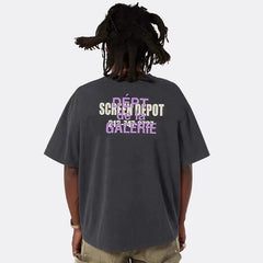 GALLERY DEPT SCREEN DEPOT Vintage Vintage Printed G-letter Short sleeved T-shirt Trendy Men and Women