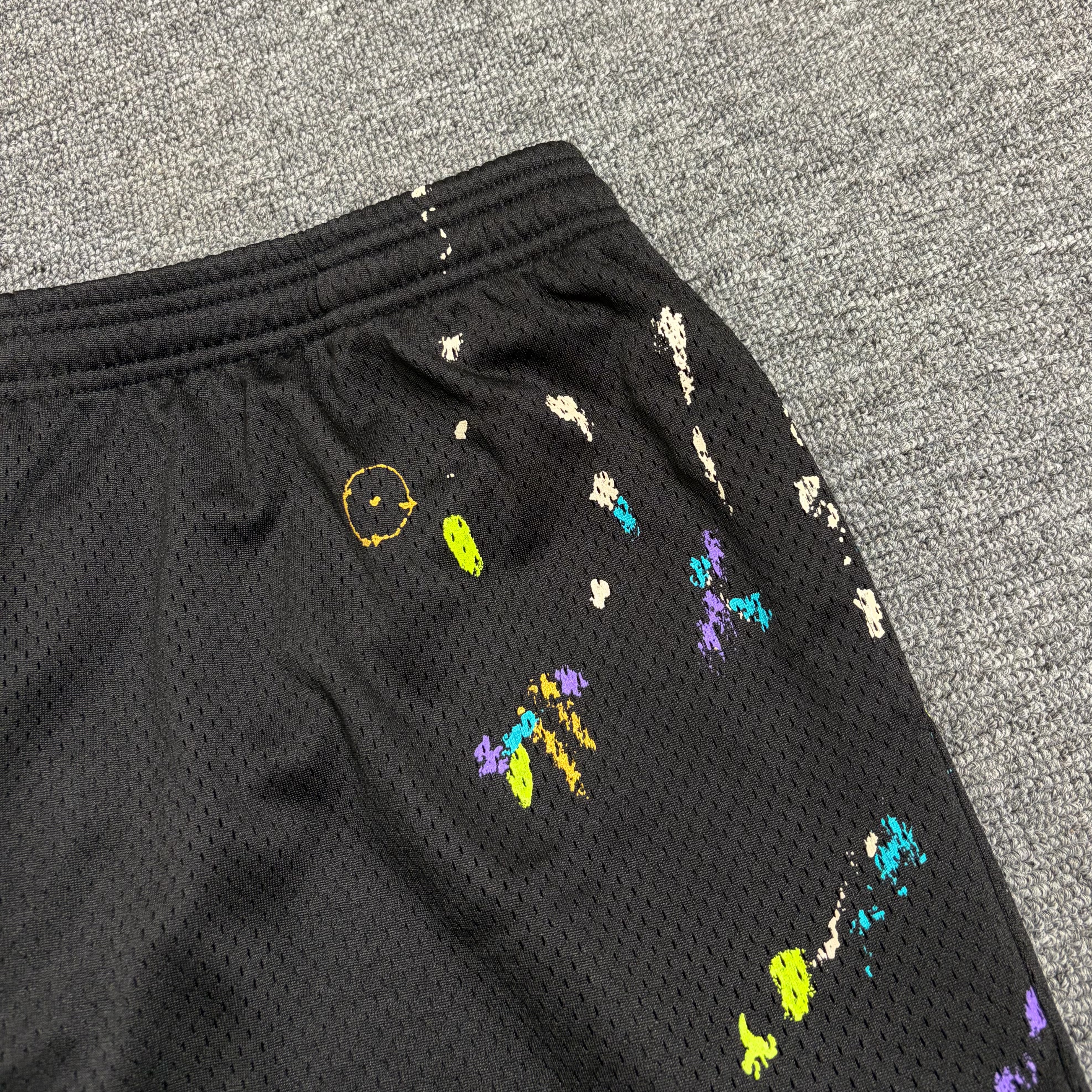 GALLERY DEPT. STUDIO GYM SHORTS hand-painted splashed ink mesh sports letter shorts