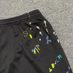 GALLERY DEPT. STUDIO GYM SHORTS hand-painted splashed ink mesh sports letter shorts
