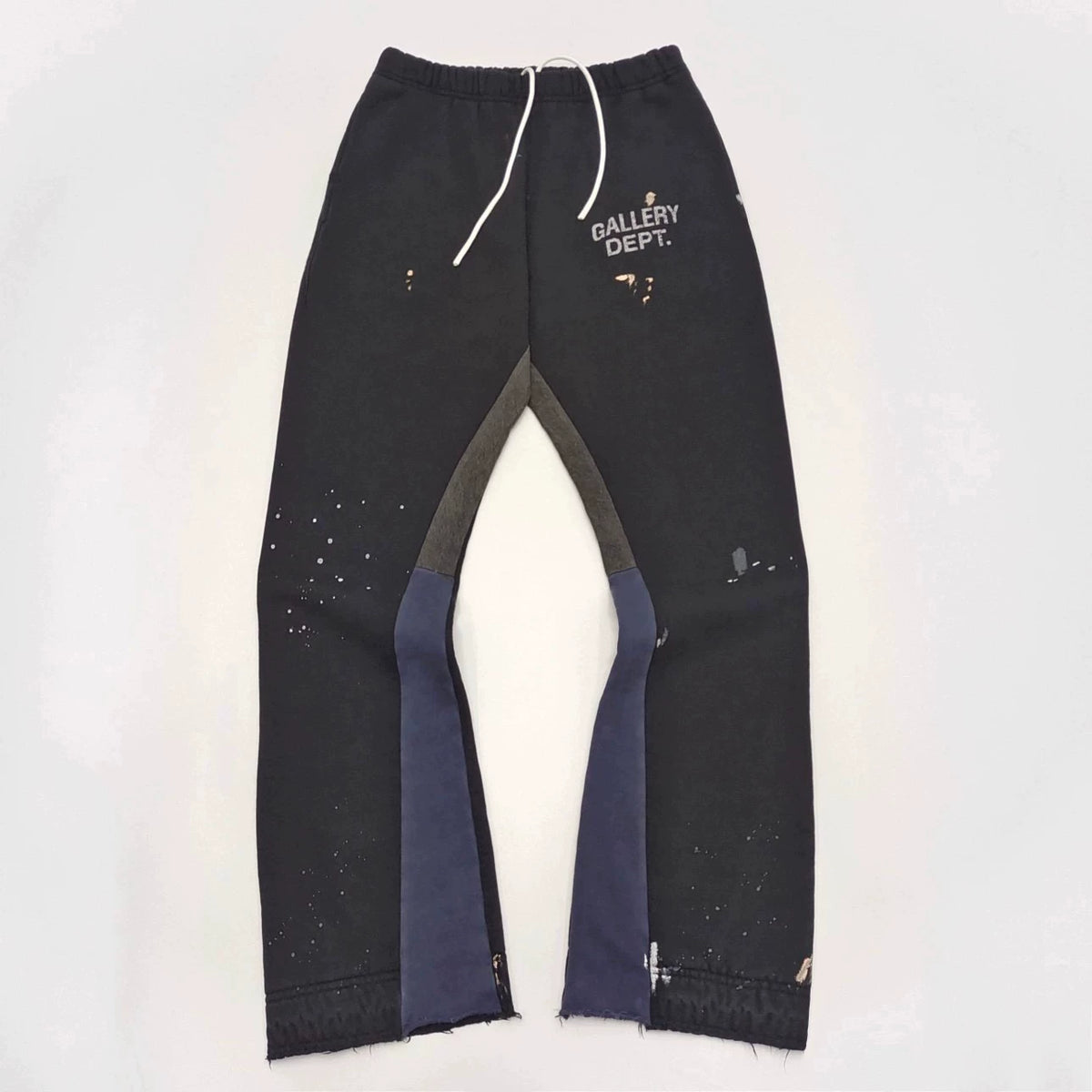 Gallery Dept hand-painted splashed ink letter print splicing micro pull pants, high street washed old pants