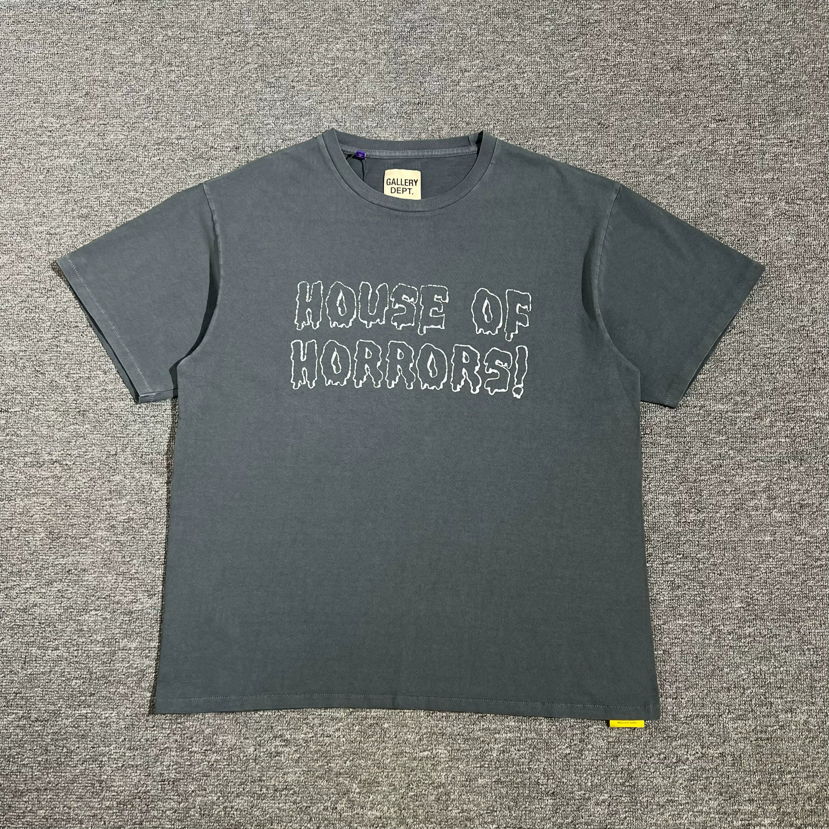 GALLERY DEPT.HOUSE OF HORRORS TEE haunted house letters high street vintage short sleeved T-shirt