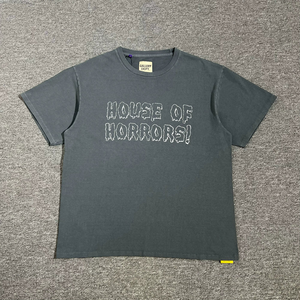GALLERY DEPT.HOUSE OF HORRORS TEE haunted house letters high street vintage short sleeved T-shirt