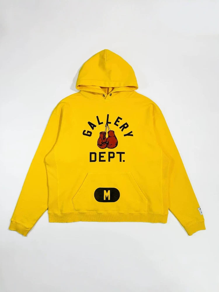 GALLERY DEPT. BOXING MERCH HOODIE Blue Boxing Gloves Size Loose Hoodie