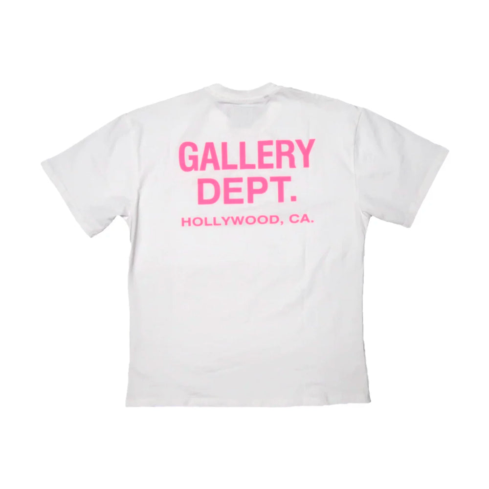 GALLERY DEPT New Pink Letter Logo Basic Slogan Print Cotton Loose Short Sleeve T-shirt TEE Trendy