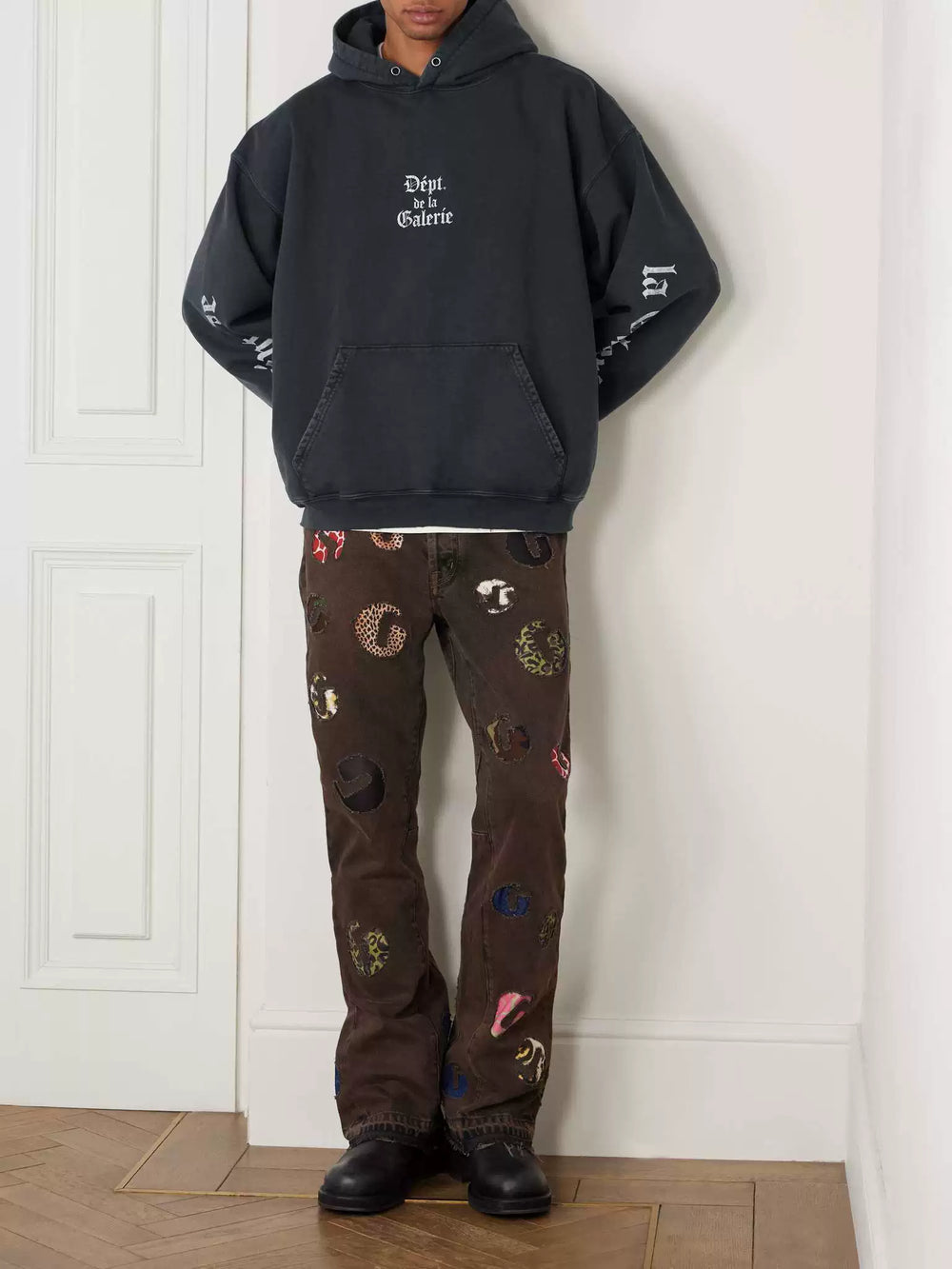 GALLERY DEPT. FRENCH LOGO OLD E HOODIE French alphabet vintage hoodie sweatshirt