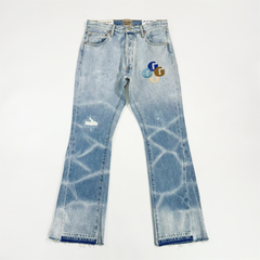 GALLERY DEPT. LA FLARE MULTI G PATCH Skinny Washed Ripple Micro Horn Jeans