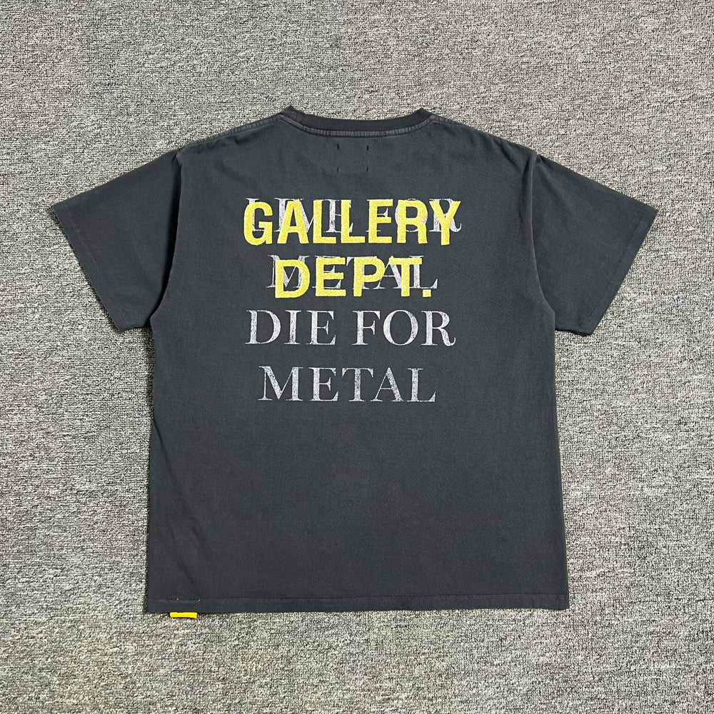 GALLERY DEPT. LIVE FOR METAL TEE 25 new washed and worn loose short sleeved T-shirt