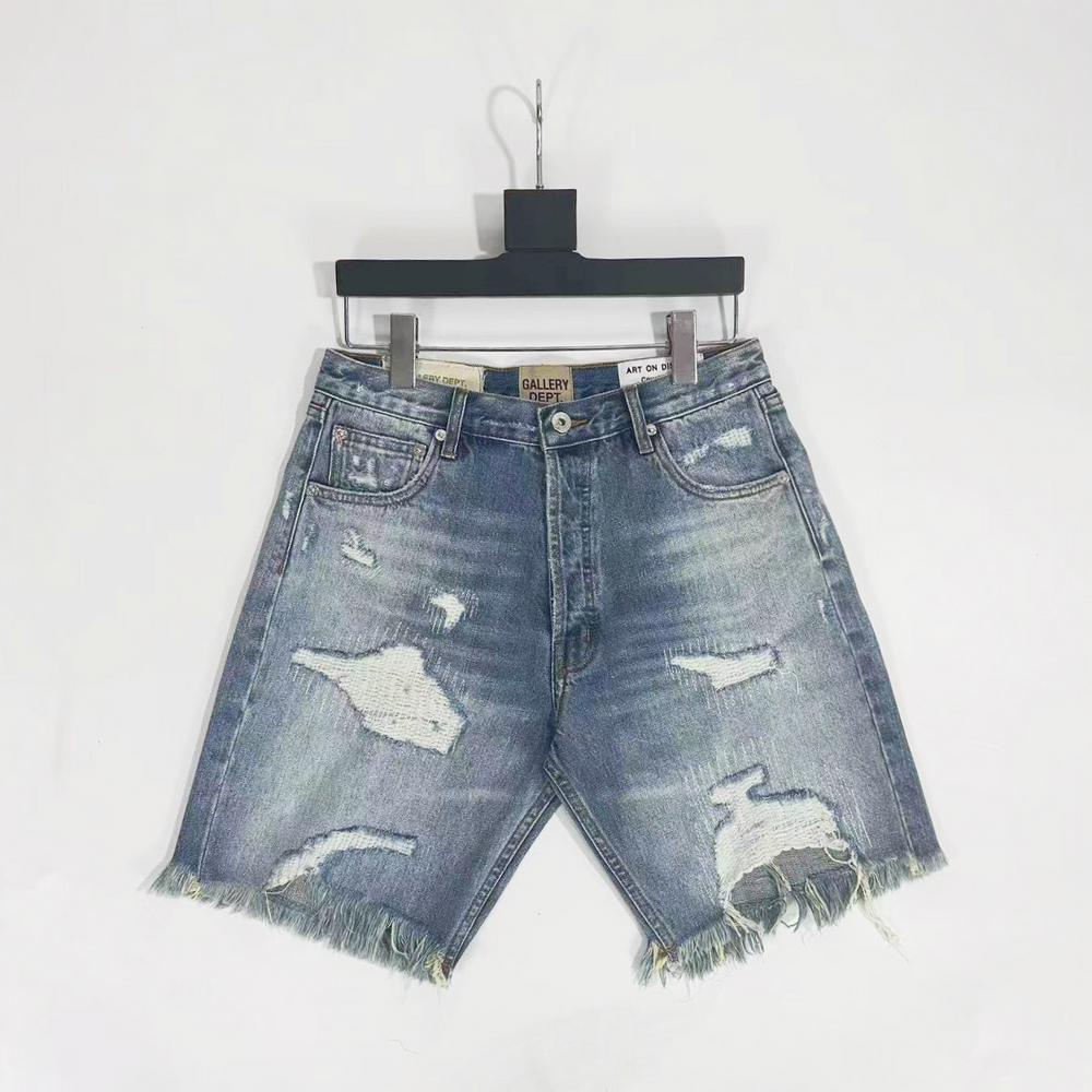 GALLERY DEPT Indian INDIANA High Street Retro Destruction Washed Outdated Hairy Denim Shorts