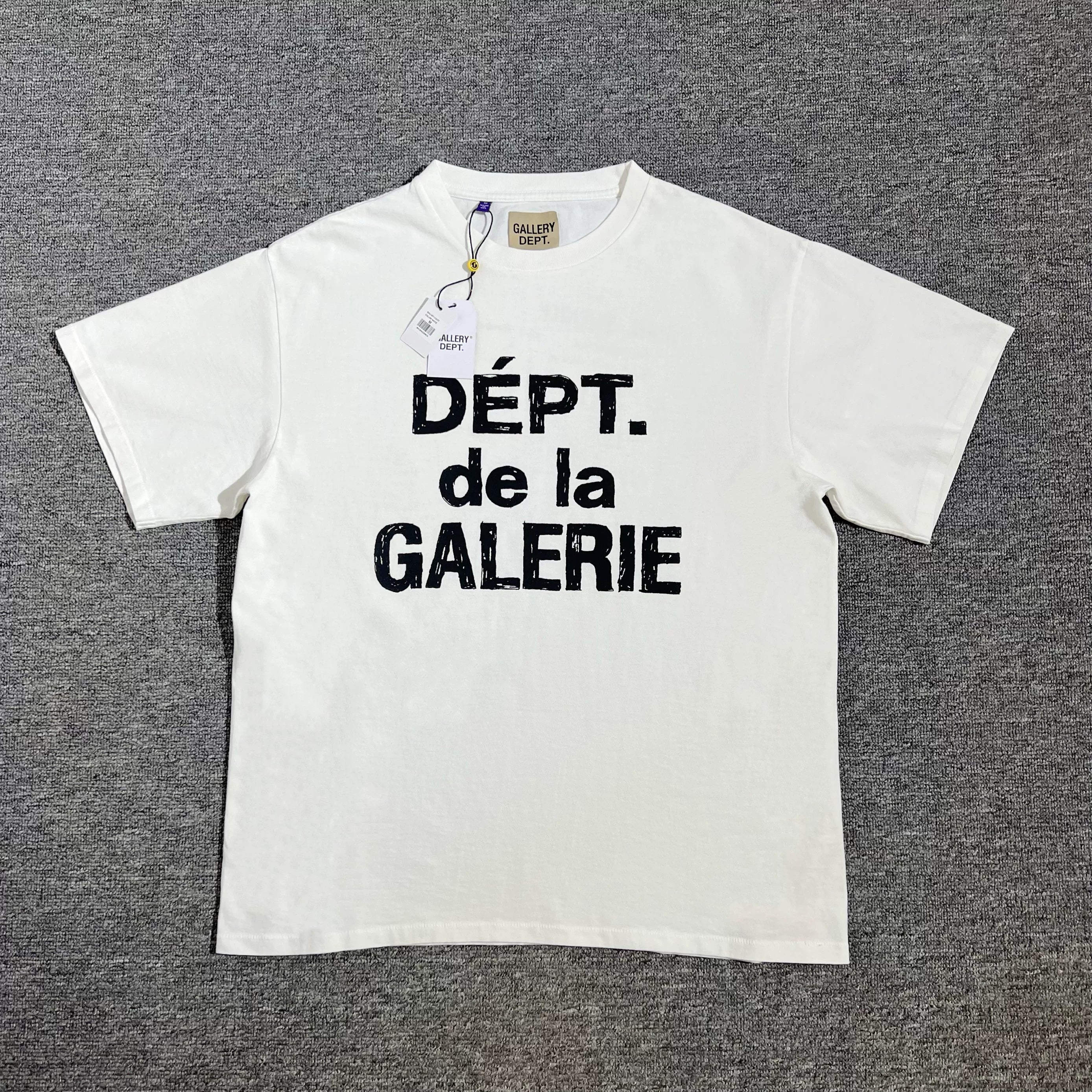 GALLERY DEPT. MOODY TEE WHITE French Graffiti Design Draft Printed Short Sleeve T-shirt