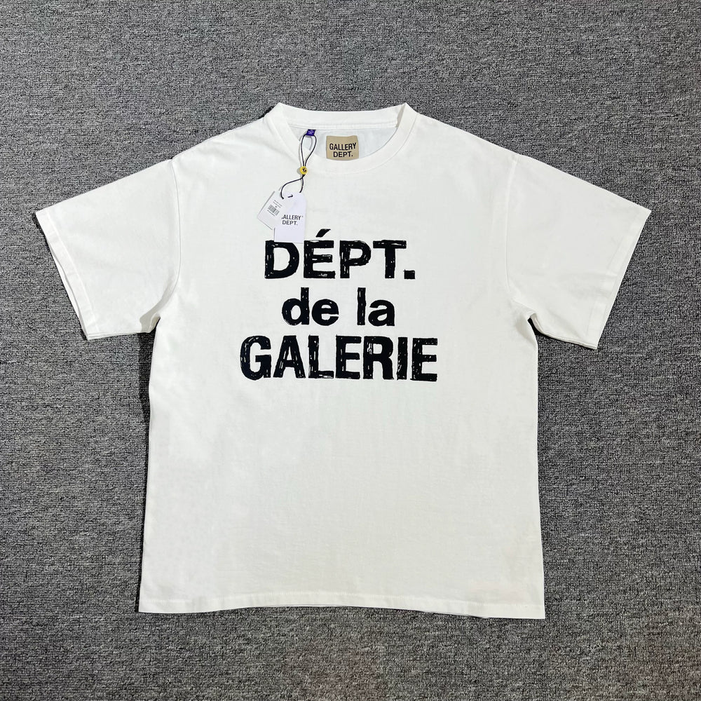 GALLERY DEPT. MOODY TEE WHITE French Graffiti Design Draft Printed Short Sleeve T-shirt