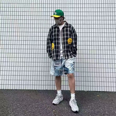GALLERY DEPT.PATCHWORK ZUMA SHORTS Splicing Patch Heavy duty Cowboy Shorts