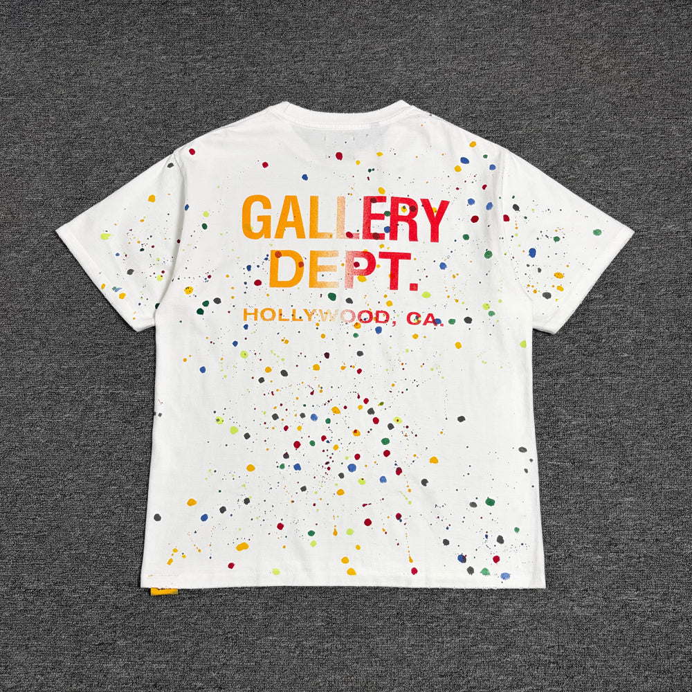 Gallery Dept. Le Pop Printed T-shirt in Cotton, hand-painted short sleeved with splashed ink