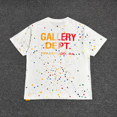 Gallery Dept. Le Pop Printed T-shirt in Cotton, hand-painted short sleeved with splashed ink