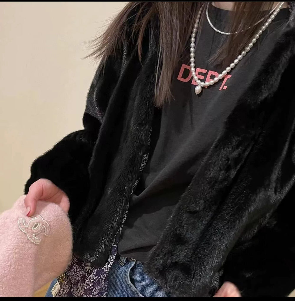 CDIARY自主GALLERY DEPT手绘泼墨涂鸦字母美式高街卫衣长袖TEE恤