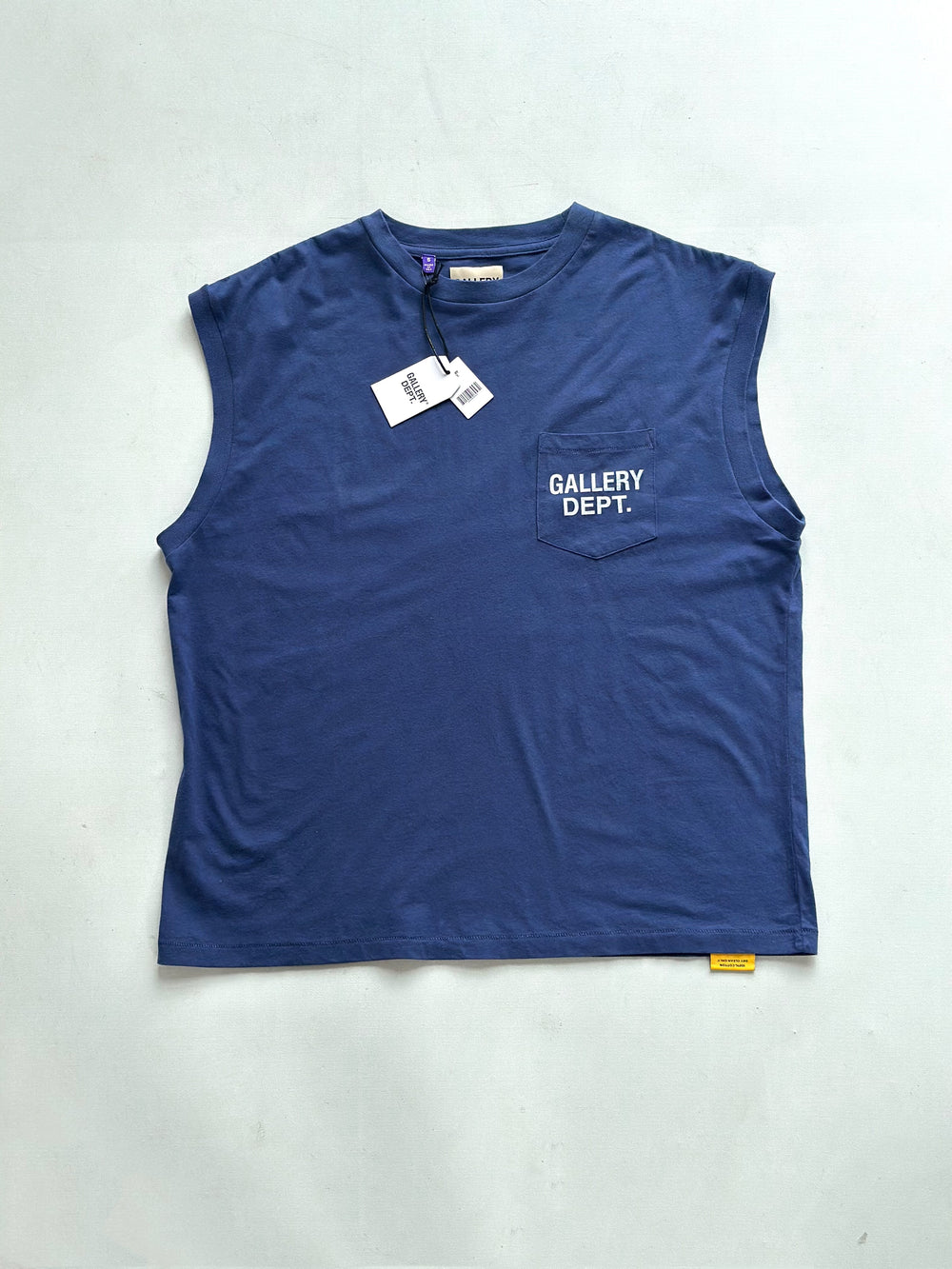 Gallery Dept Independent American Retro Vintage Washed Pocket Printed Sleeveless Tank Top T-shirt for Men and Women Trendy