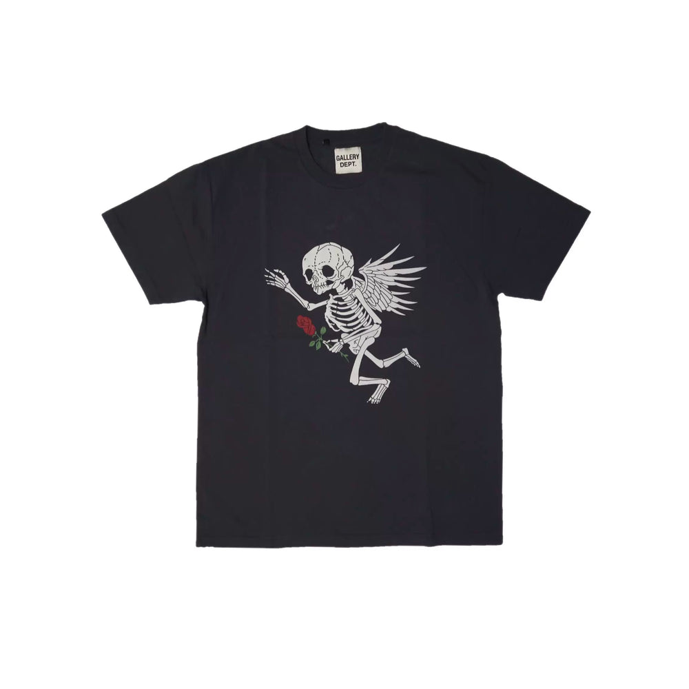 GALLERY DEPT Cherub Tee Retro Vintage Skull Rose Washed Short Sleeve T-shirt Trendy