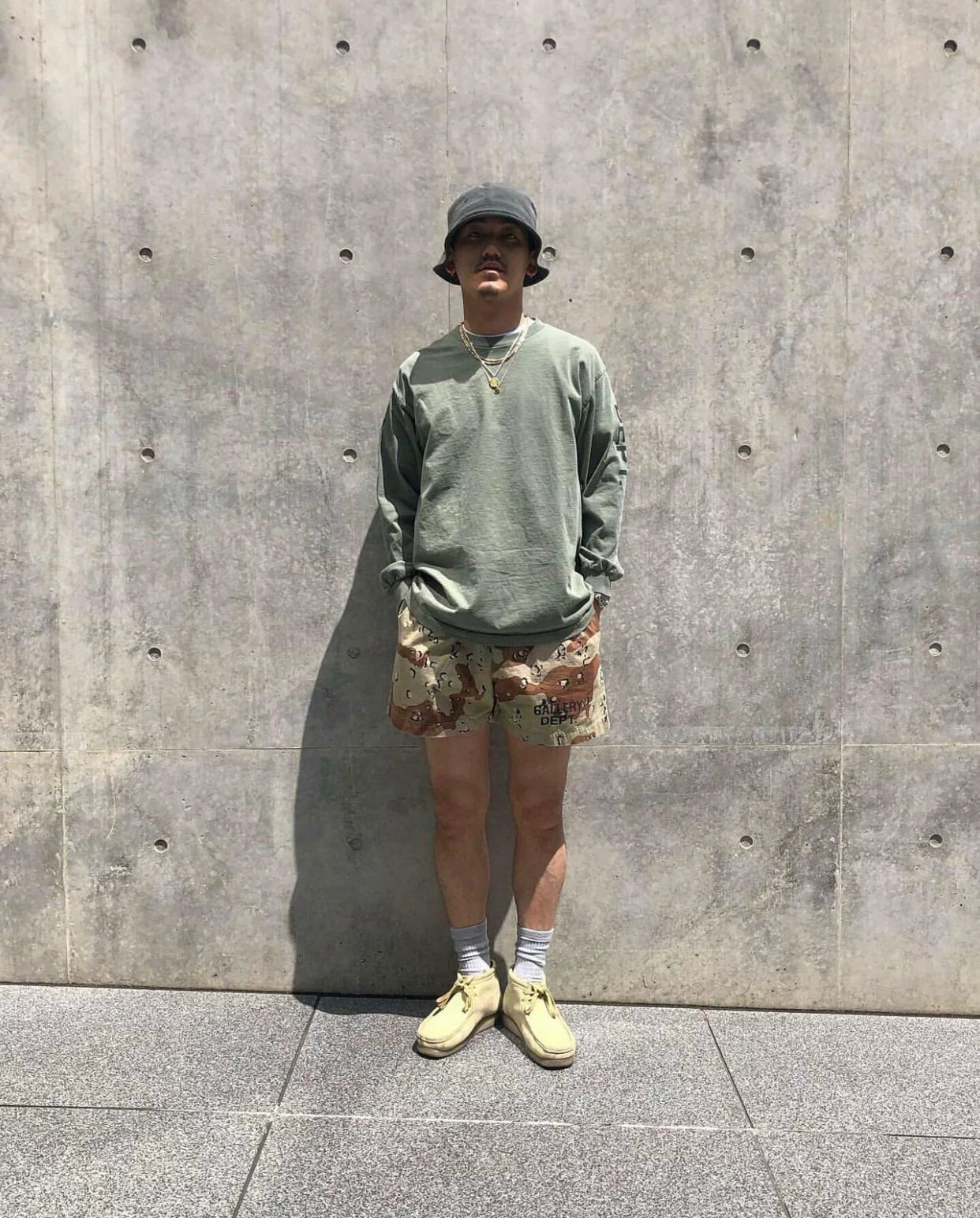 GALLERY DEPT khaki desert camouflage ZUMA American high street beach loose sports casual shorts