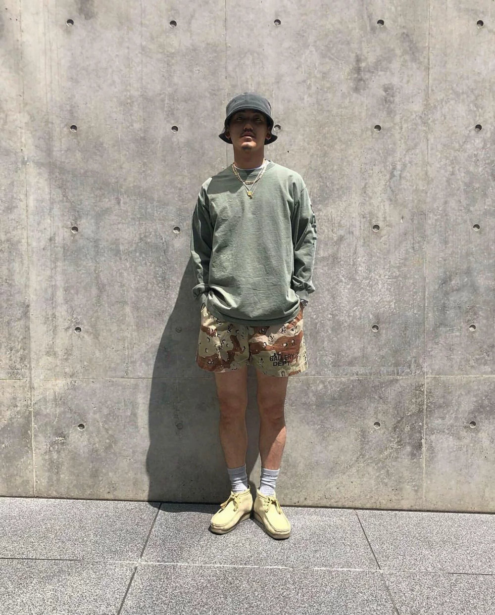GALLERY DEPT khaki desert camouflage ZUMA American high street beach loose sports casual shorts