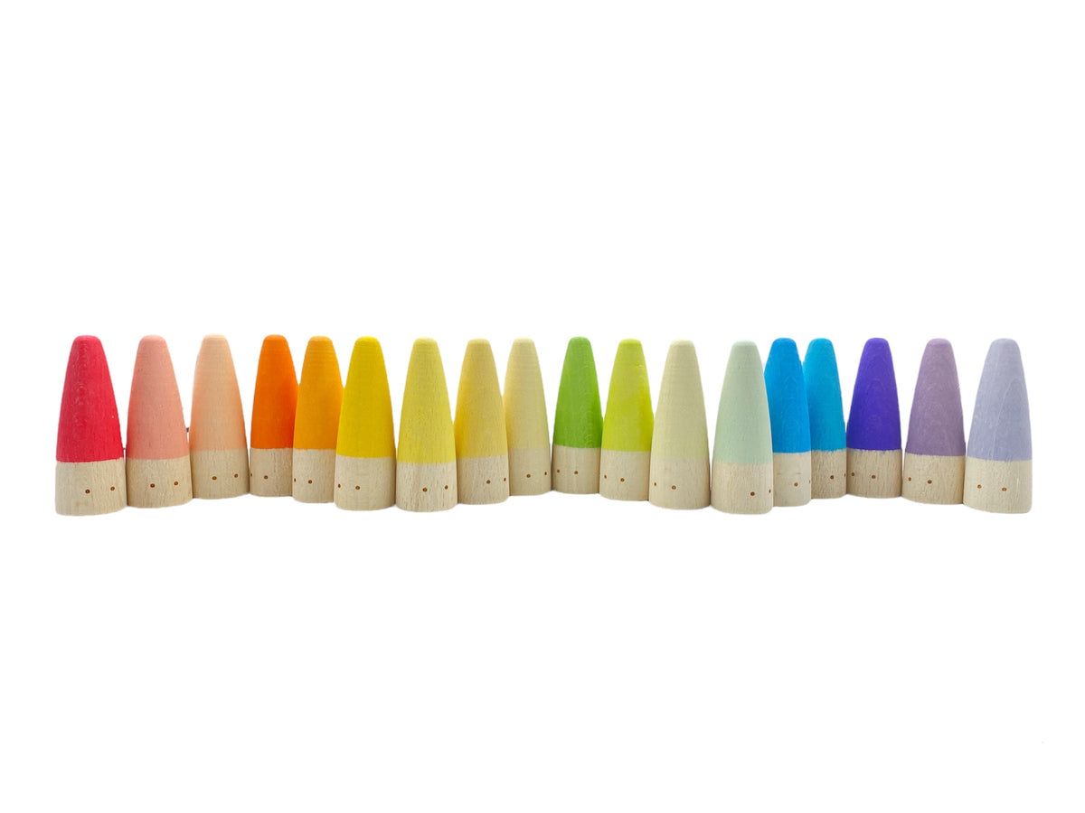 18-Piece Stained Wooden Stick Gnomes